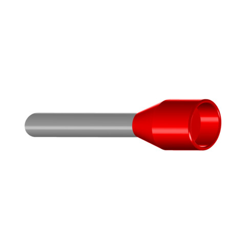 Terminal tipo pino p/1 conductor, cal. 1mm2, rojo HI7010