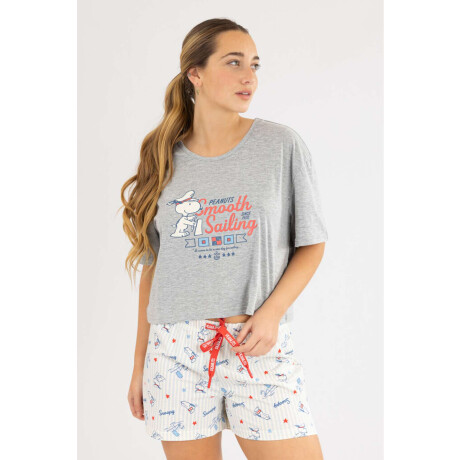 Snoopy Pink Pj Gris