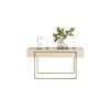 Mesa De Arrime En Vidrio Y Metal - Pilar Blanco