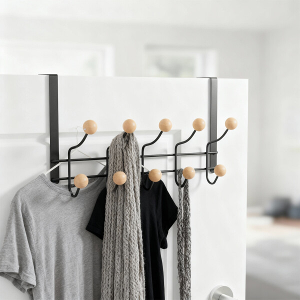 Perchero Para Puerta Organizador Moderno Acero Y Puntas Madera Percha Ropa 10 Ganchos Imback Perchero Para Puerta Organizador Moderno Acero Y Puntas Madera Percha Ropa 10 Ganchos Imback
