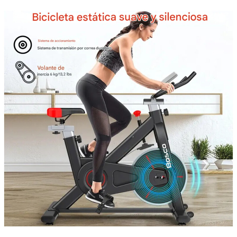 Bicicleta De Spinning Fija Con Resistencia P/fricción 130kg Negro