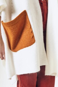 Poncho Color Block Nácar