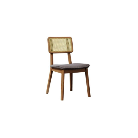 Silla de Comedor Classic Li­nea Manhattan Tela Lino Gris/Natural