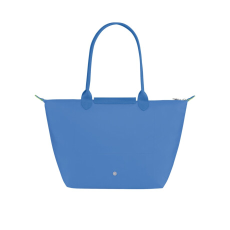 Longchamp -Cartera Longchamp plegable de nylon con cierre y asa larga, Le pliage L Celeste