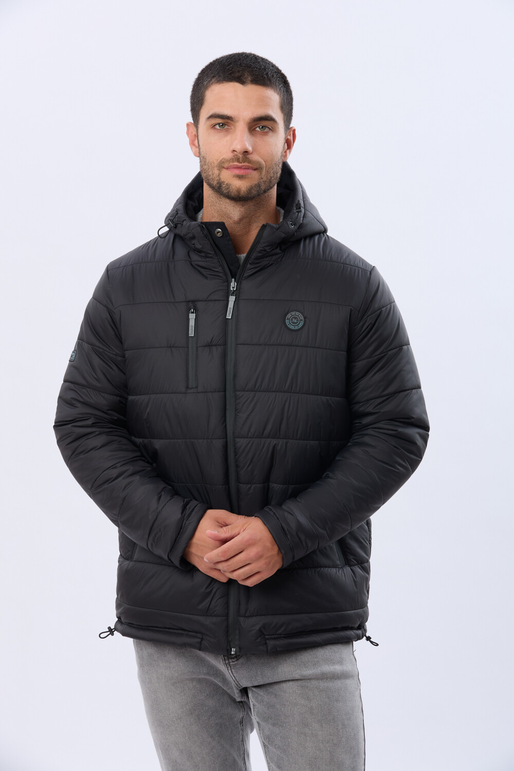CAMPERA REVERSIBLE CAPITONEADA Negro