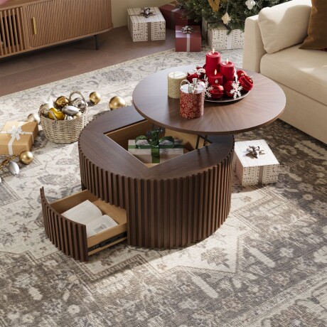 MESA DE CENTRO 3D MARRÓN - CIRCULAR