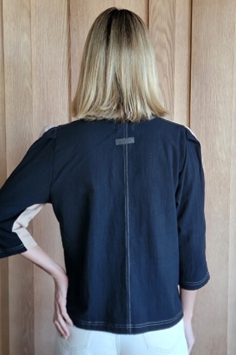 Camisa Carlotta 2.0 Combinada Beige y negro