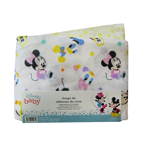 Juego sábanas cuna bebé Disney Mickey y Minnie U