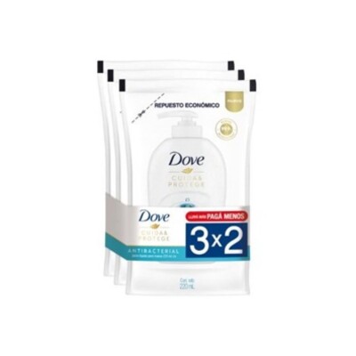 Jabón Líquido Dove Antibacterial Cuida & Protege Pack 3X2 220 ML