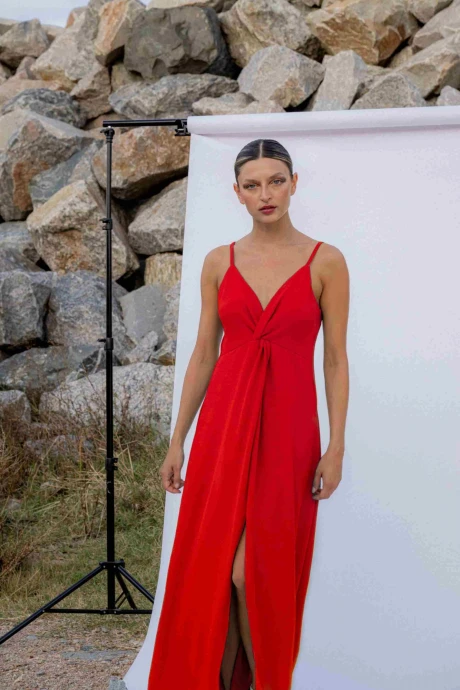 Vestido Knot rojo s