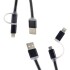 Cable 2 En 1 Lightning Y Micro Usb Plano Carga Calidad Variante Color Negro