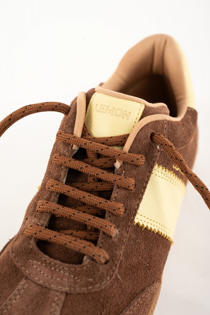 Zapatilla Gamuza Combinada Chocolate