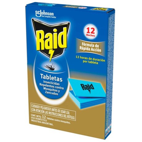 Tabletas Antimosquitos Raid 12 u Tabletas Antimosquitos Raid 12 u