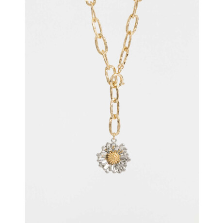 Collar Largo Con Margarita Combinacion Bicolor