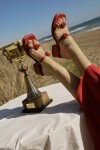 Rosette Sandal Rojo