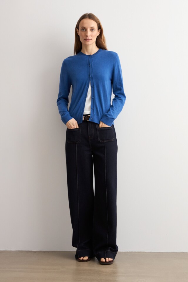 Cardigan clásico cobalto