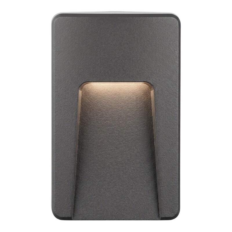 ARTEFACTO EXTERIOR DE PARED RECTANGULAR MOREIRA 3W Luminaria De Exterior De Pared Rectangular Moreira 3W Gris