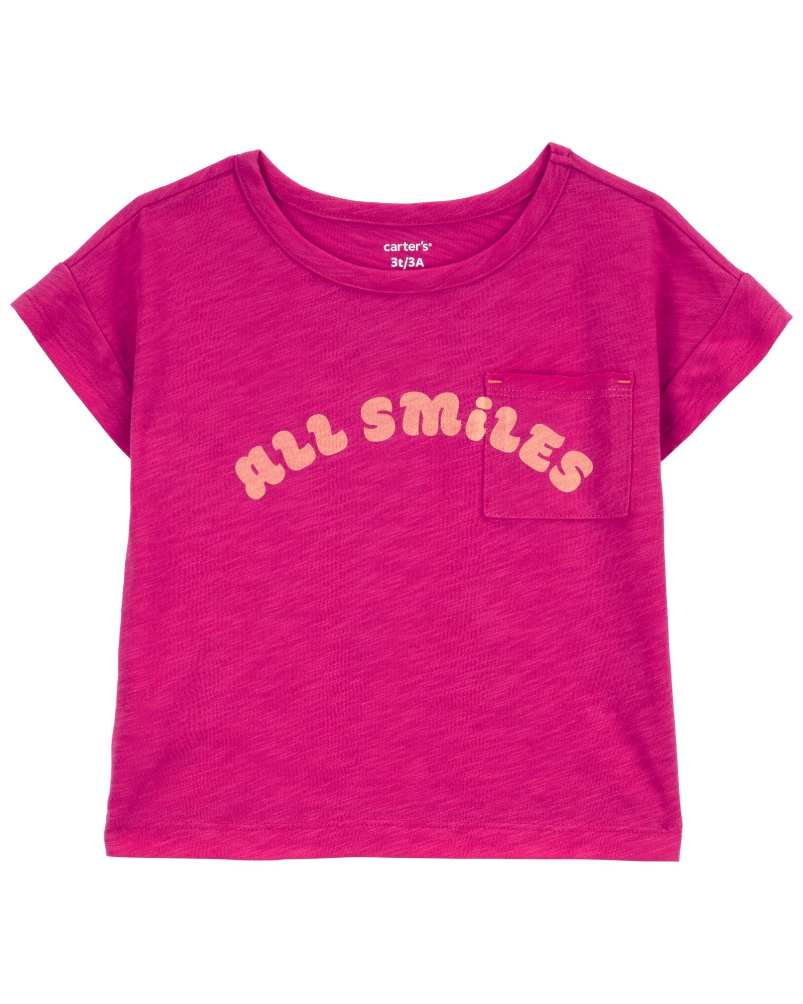 Remera de algodón, manga corta, estampada Sin color