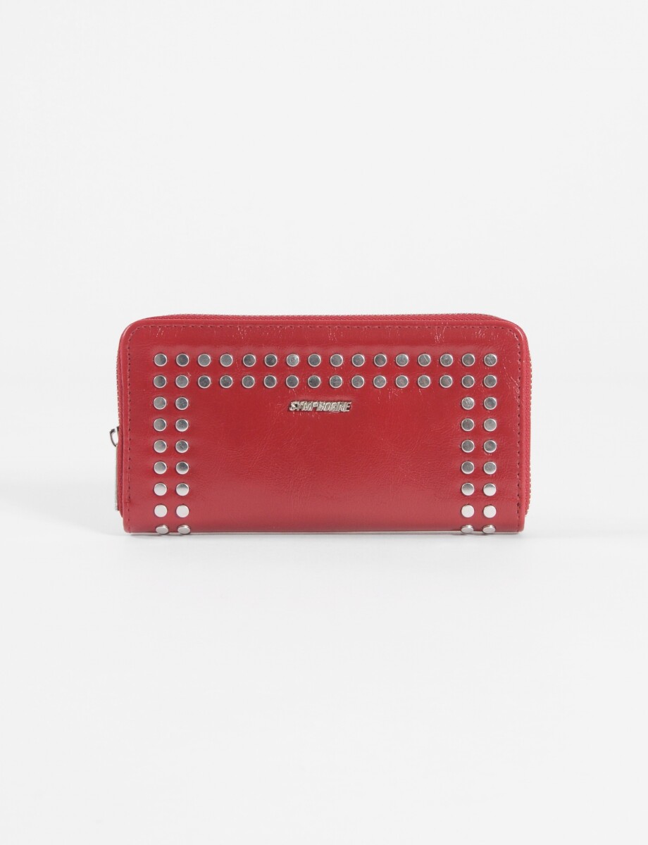 Billetera tachas - rojo 