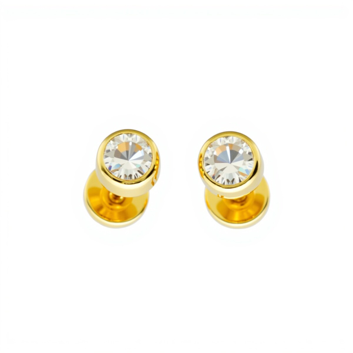Abridores Punto de luz-Oro 18k-Piedra Zirconia-AB9502 - conpiedra 