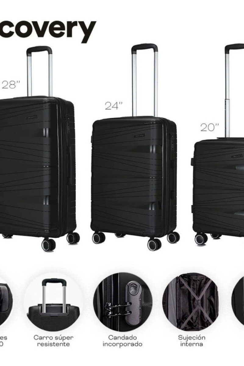 Valija rígida Discovery grande 28" Negro