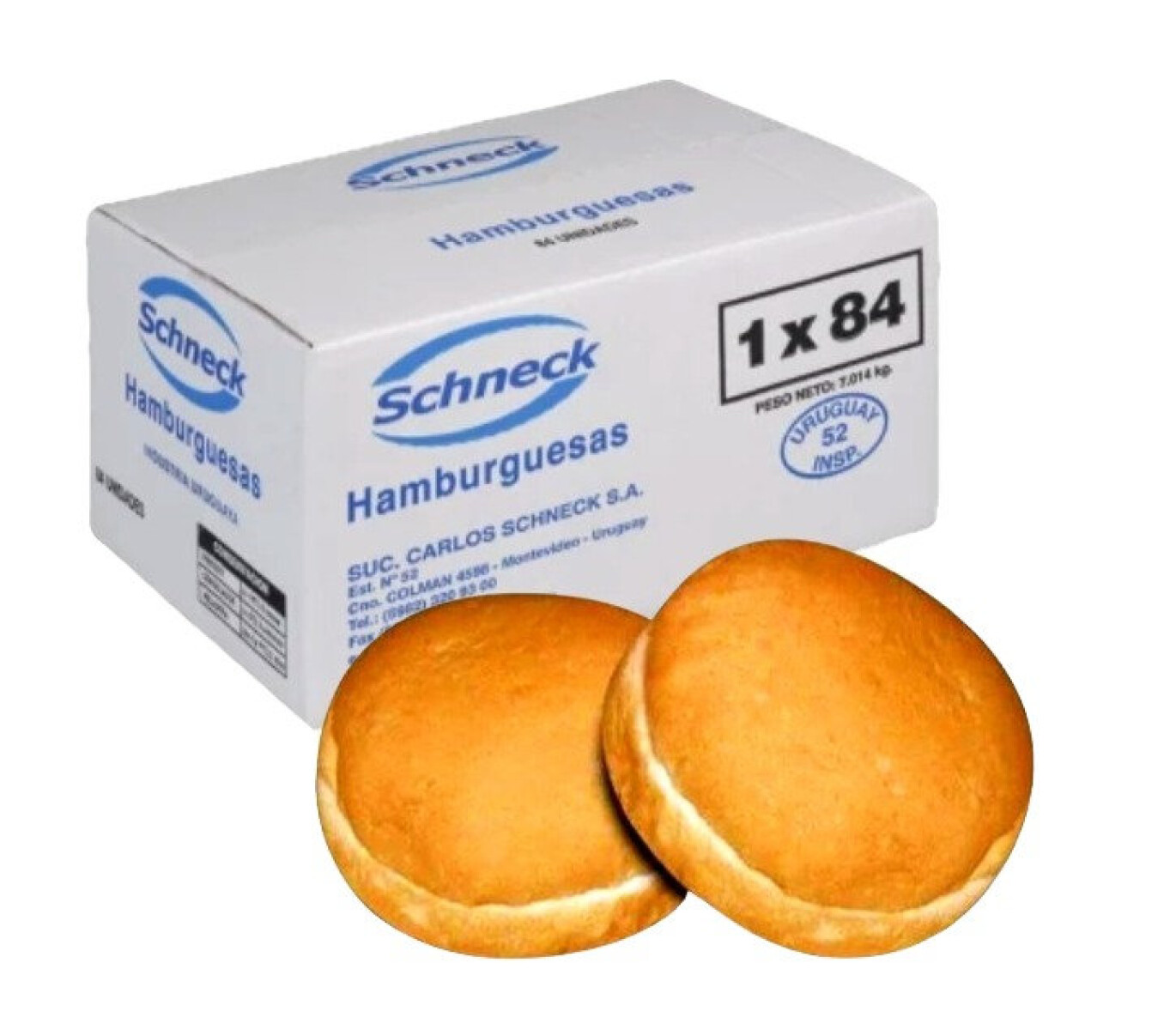 Pack de 84 Hamburguesas Schneck + 84 Panes 