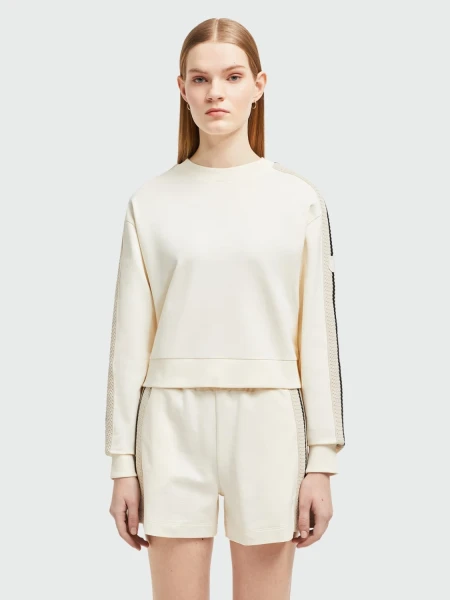 Moncler - Sudadera con parche Felpa Blanco