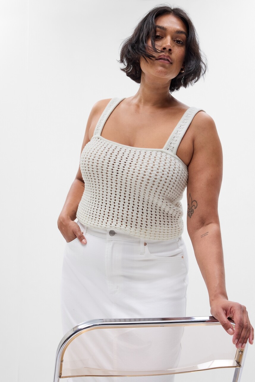 Musculosa Crochet Mujer New Off White