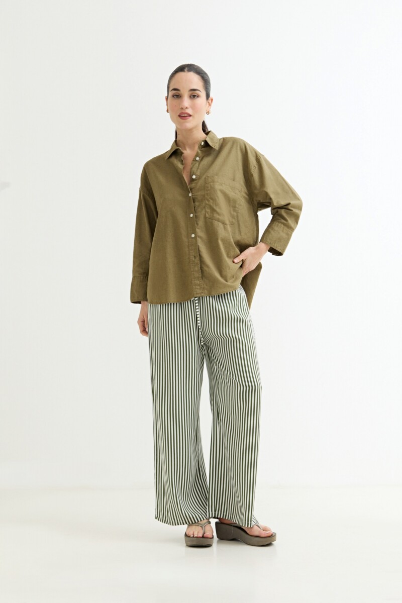 Camisa lisa rustica - Verde oliva 