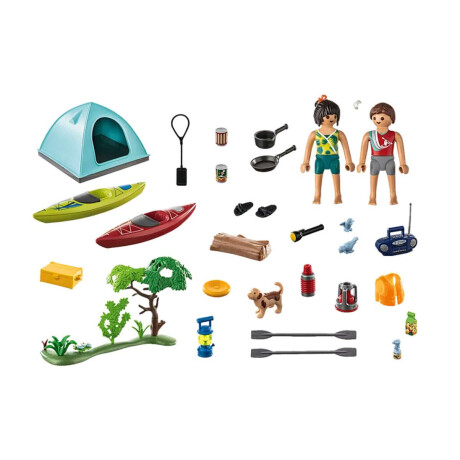 Camping Familiar con kayak Playmobil 54 Piezas con Figuras
