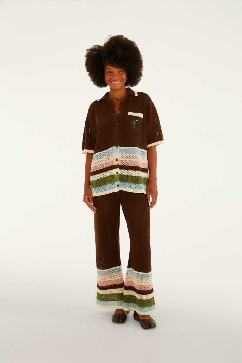 PANTALON TEJIDO Marron