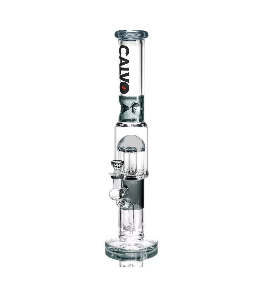 BONG CALVO GLASS STRAIGHT TREE PERC CON SHOWER 42CM - NEGRO 