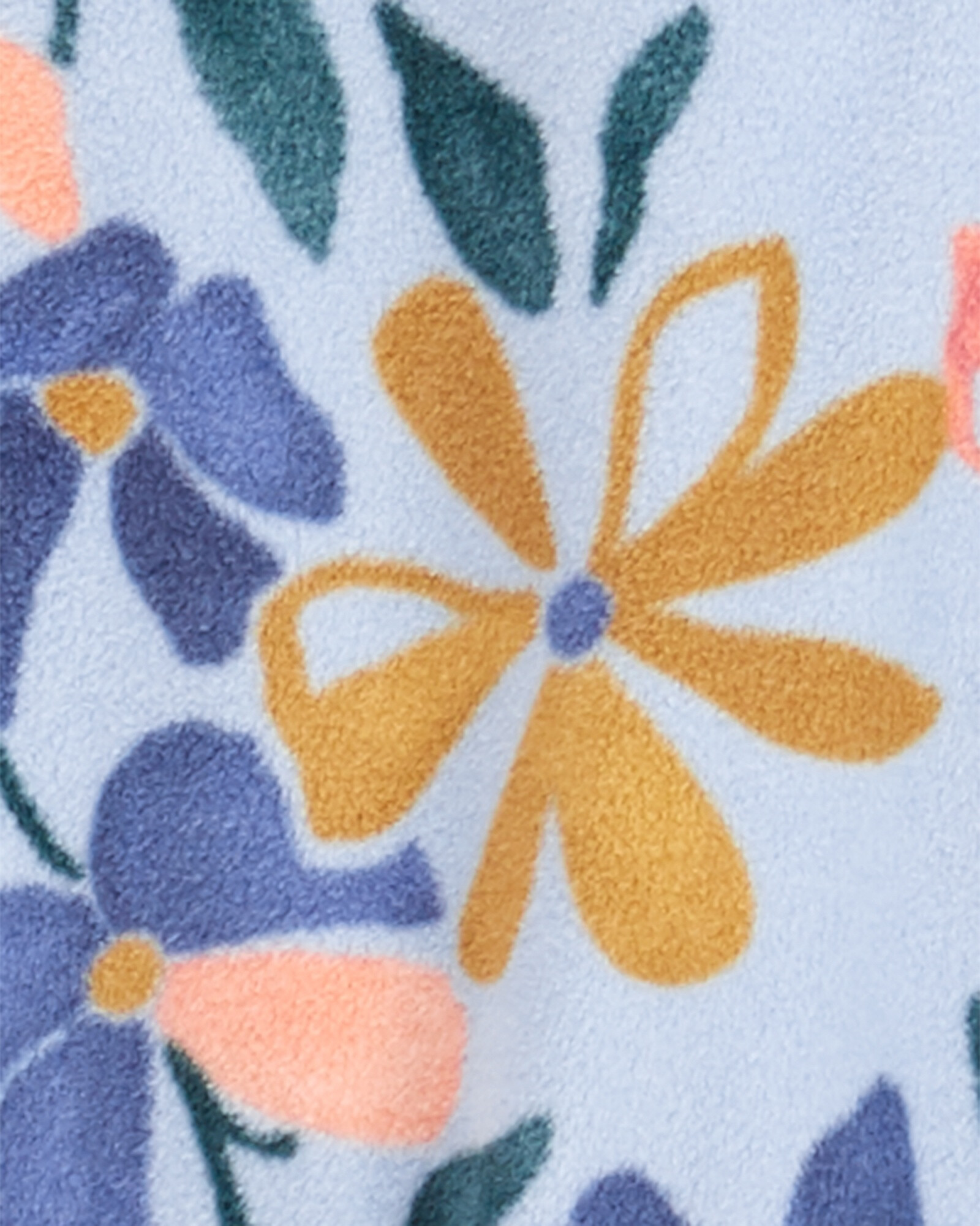 Pijama una pieza de micropolar con pie, diseño floral Sin color