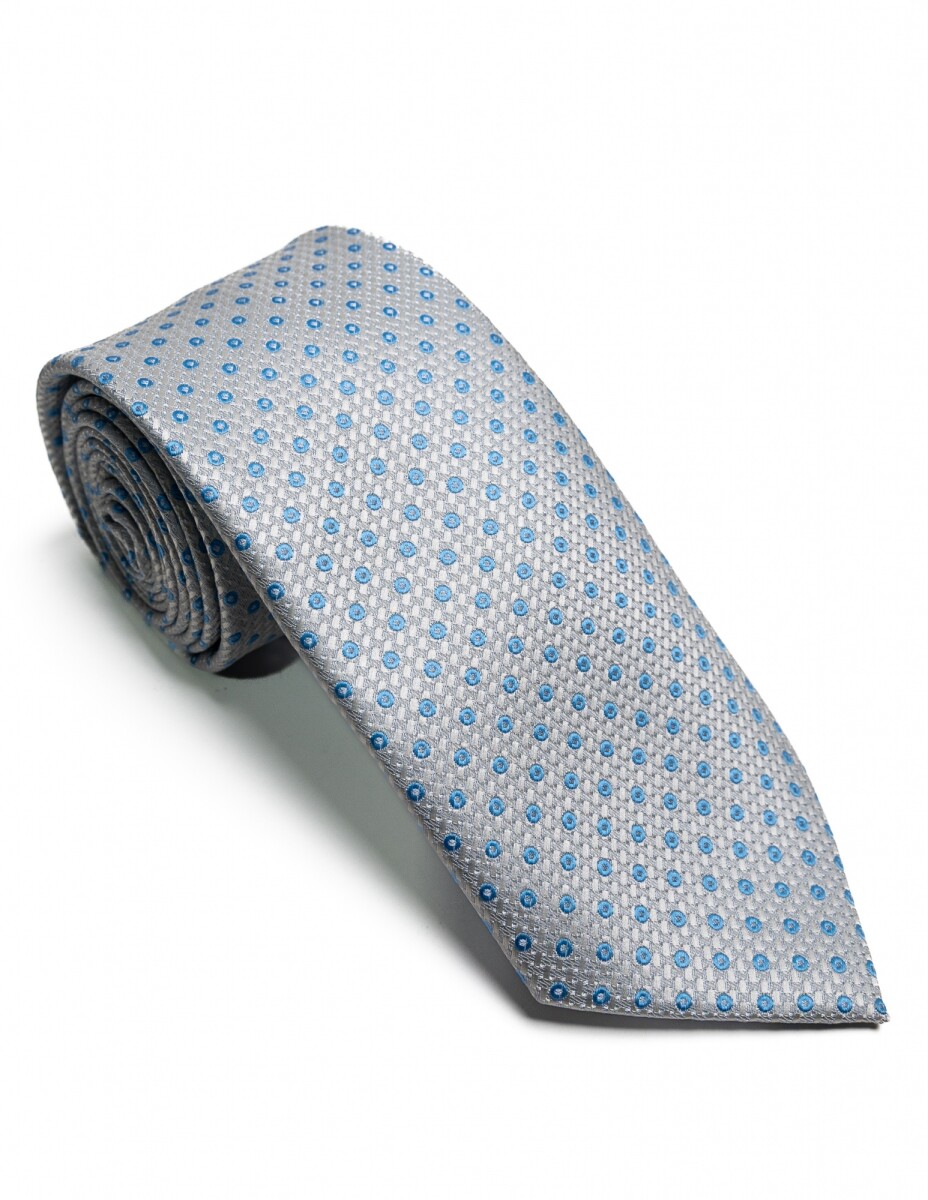 Corbata 8 cm - GRIS PUNTOS 
