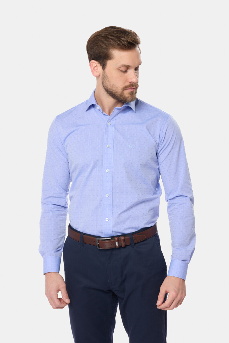 CAMISA DE VESTIR FANTASIA - Azul 