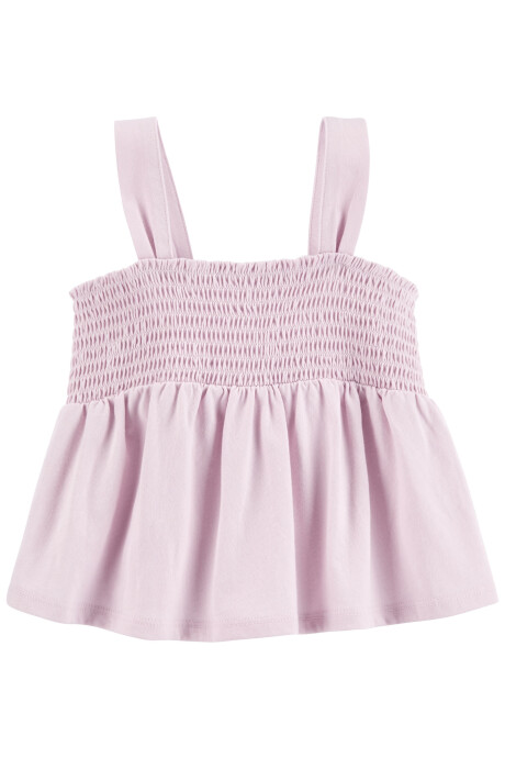 Musculosa arrugada con tiras, rosada. Talles 2-5T Sin color