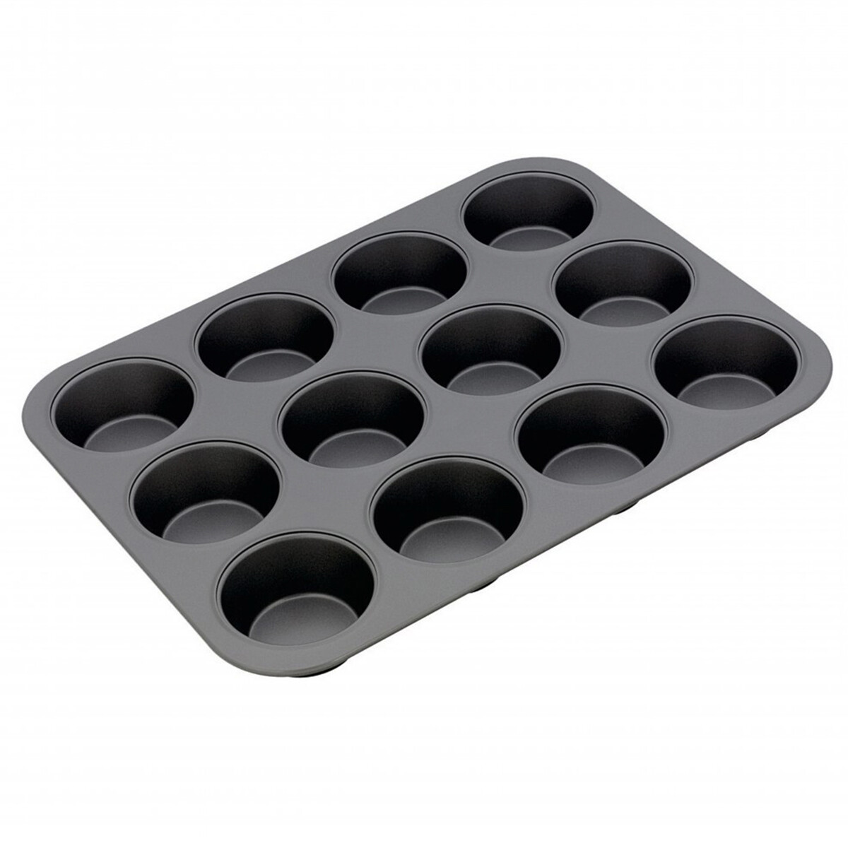 Set x12 molde muffin antiadherente 35x26,5X3 cm - GRIS OSCURO 