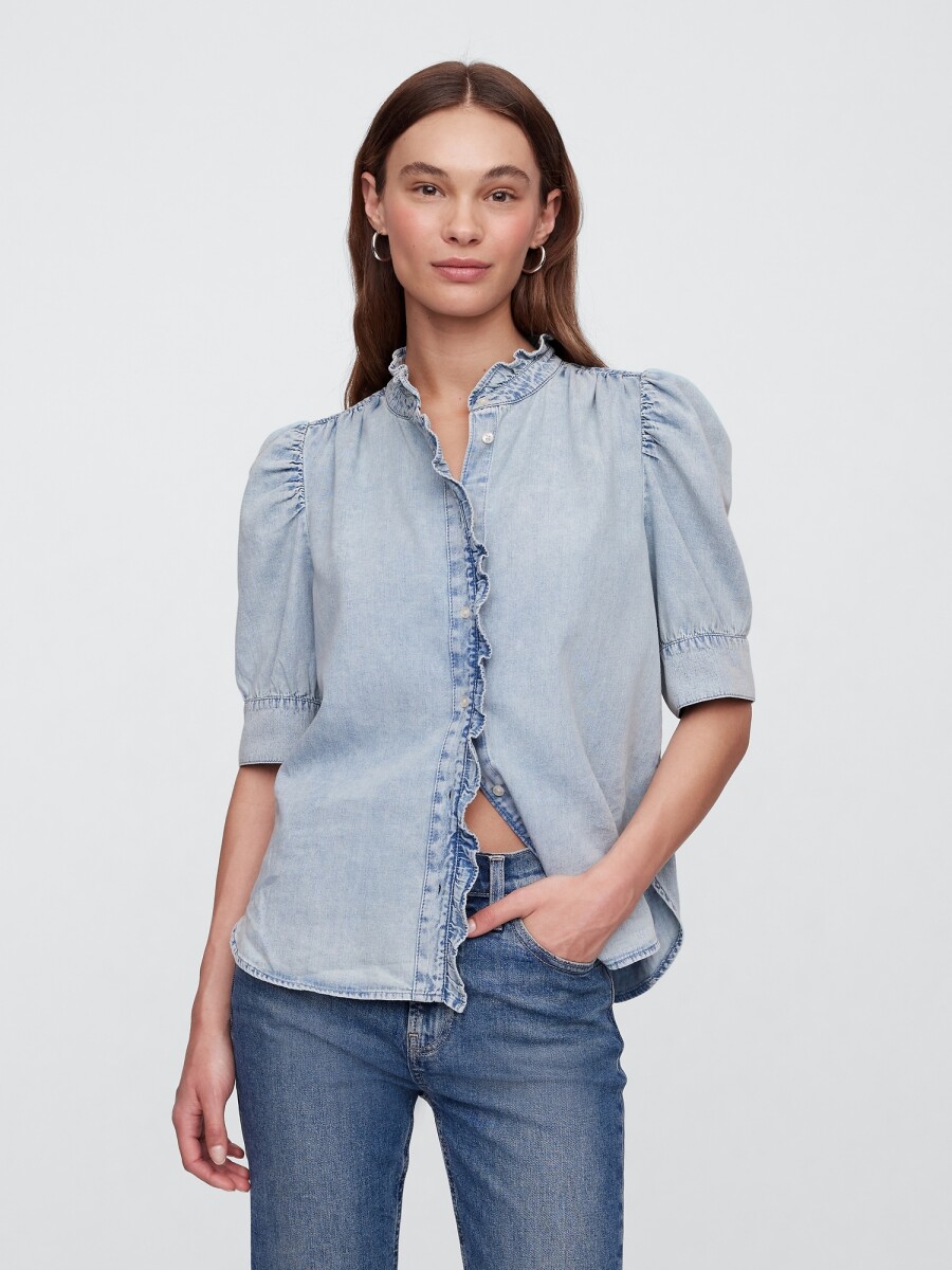 Camisa De Jean Mujer - Light Wash 