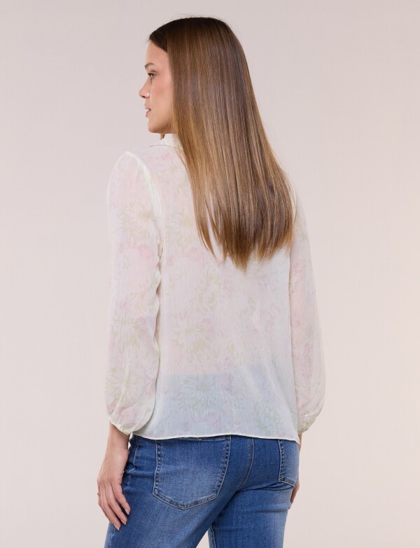Blusa Gasa Traslucida Estampada CRUDO/MULTI