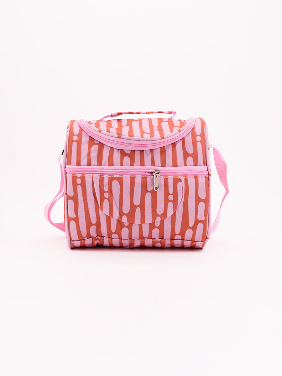 LUNCHERA RAYAS DOBLE CIERRE - NARANJA 