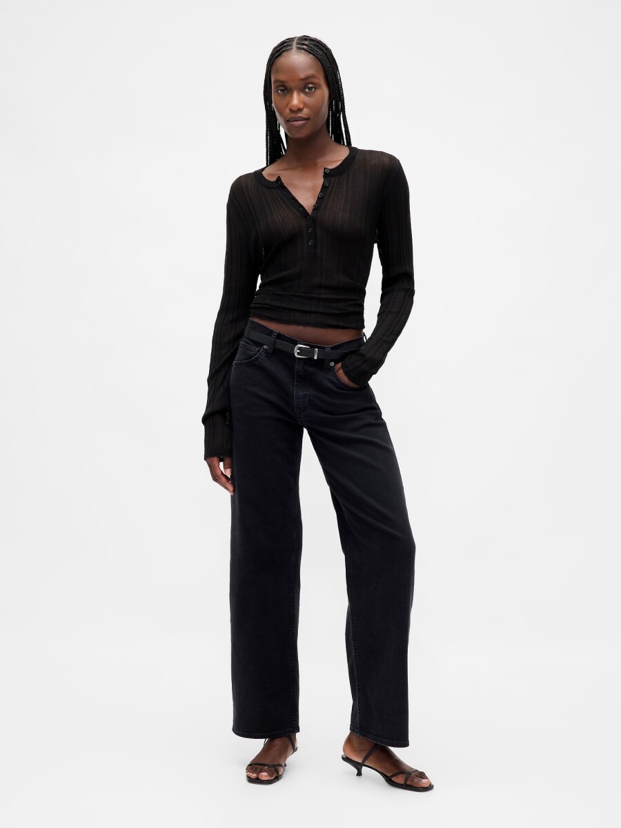 Jean 90S Loose Tiro Bajo Mujer - Black 1 