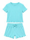 PIJAMA CONJUNTO SHORT Y REMERA CELESTE