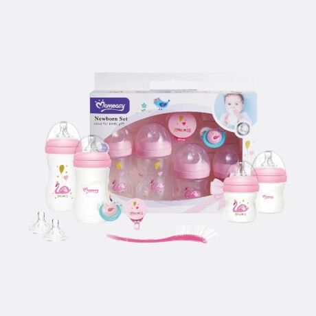 Set Completo De Chupetes Y Mamaderas Rosa