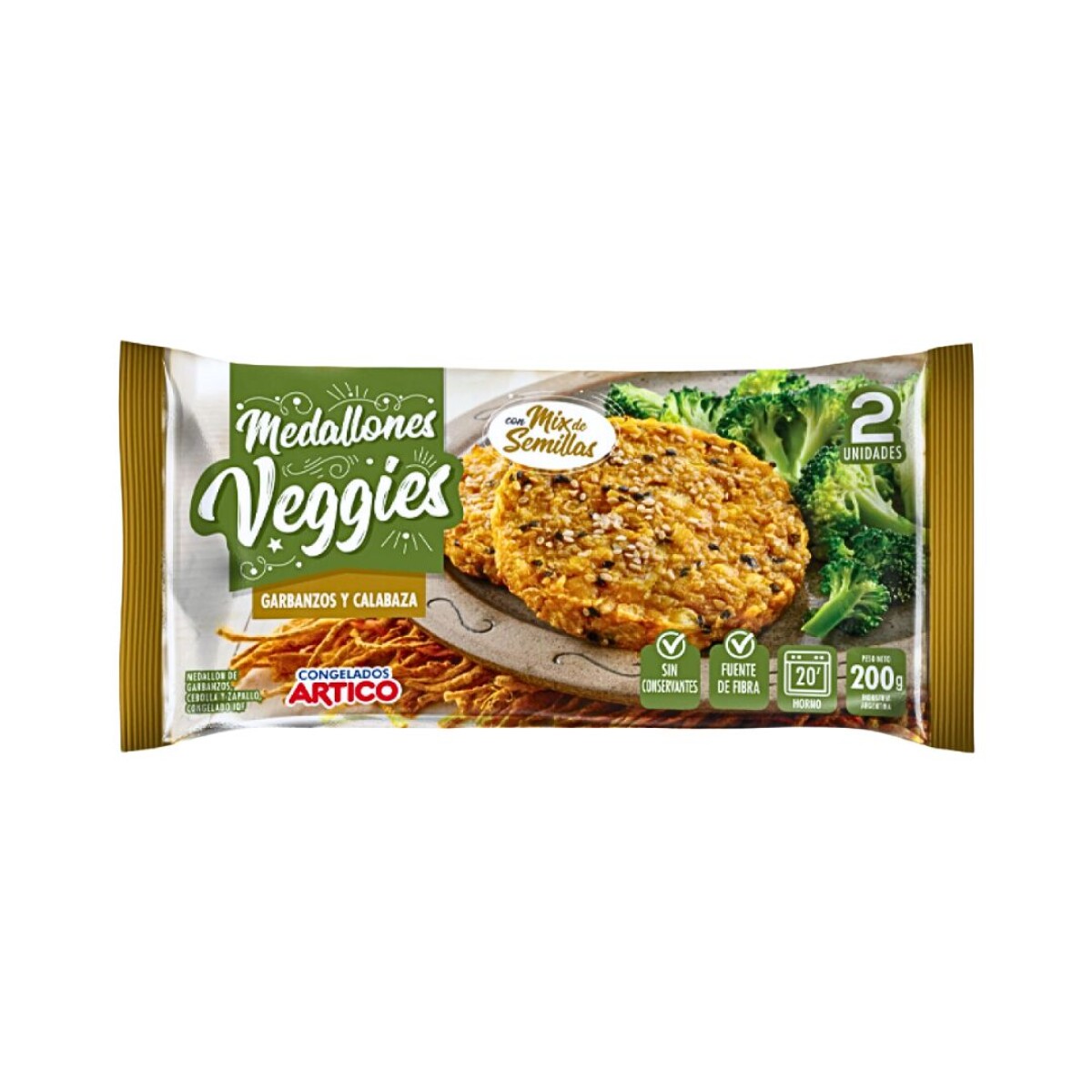 Hamburguesa Veggie Garbanzo, Cebolla y Zapallo Ártico - 200 g 