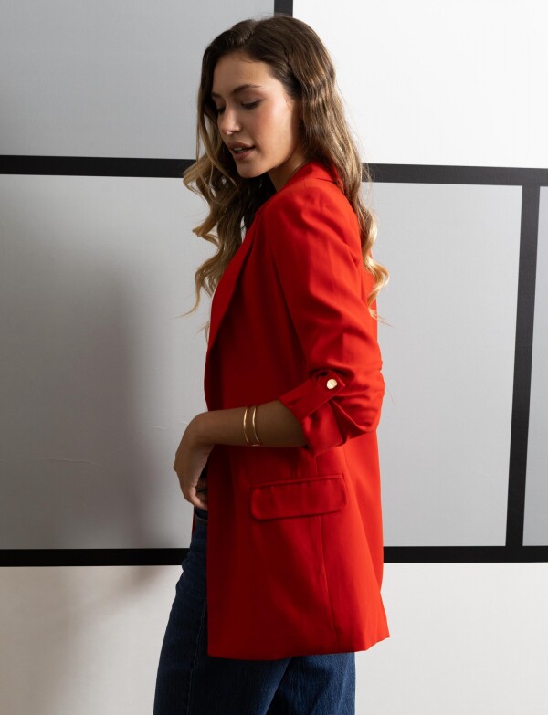 Blazer Manga Botón ROJO