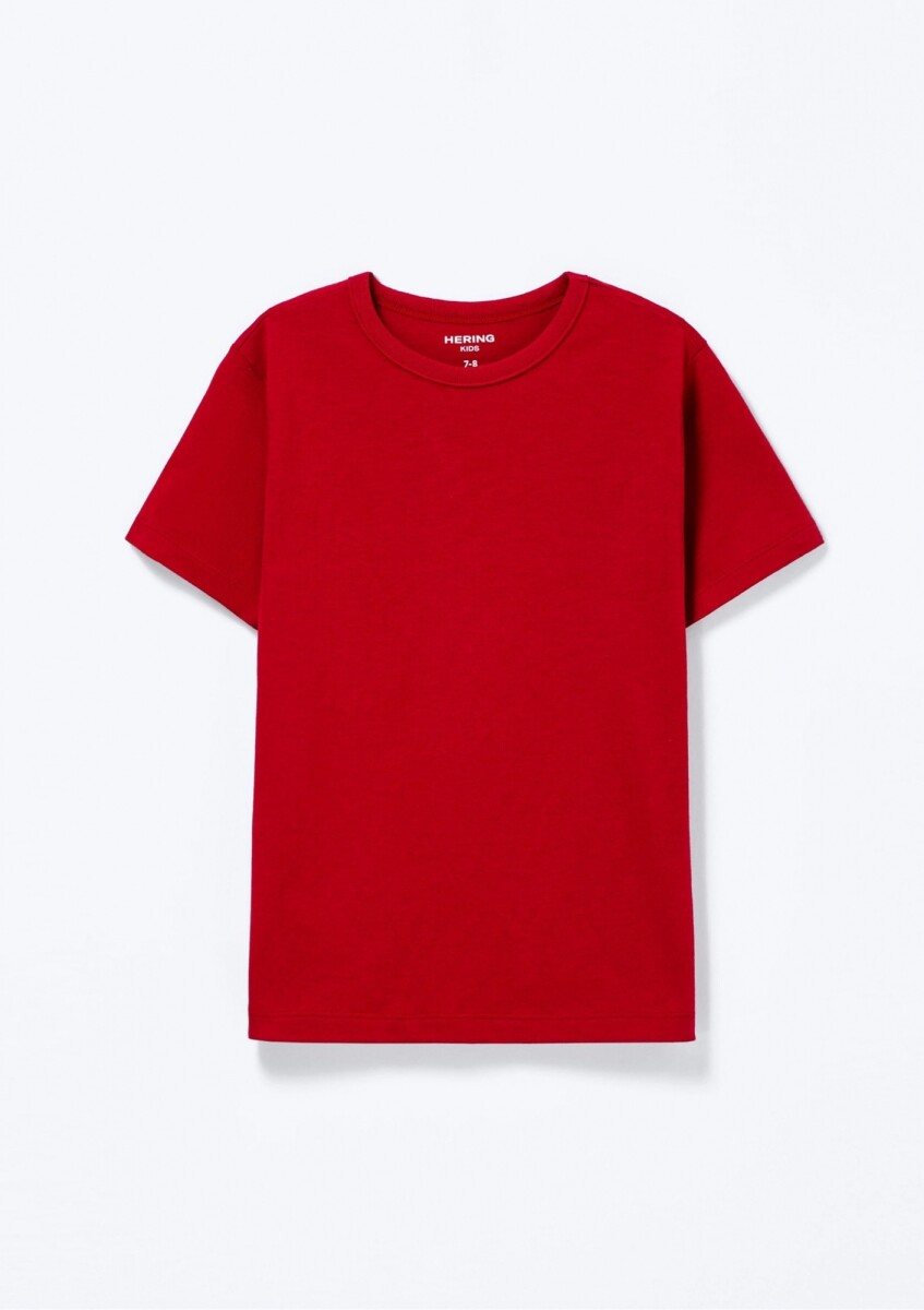CAMISETA BÁSICA INFANTIL MANGA CORTA - ROJO 