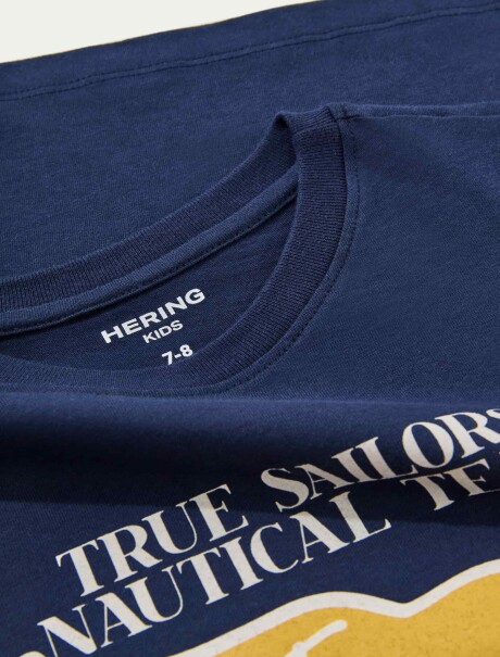 CAMISETA INFANTIL CON ESTAMPA AZUL