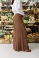 PANTALON WIDE XL LINEN SS26 Chocolate