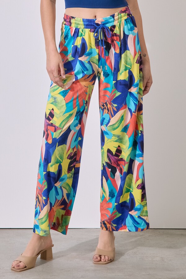 Pantalon Printed MULTI/AMARILLO