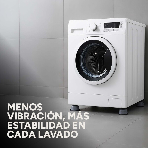 Set X4 Soportes Goma Antideslizante P/ Lavarropas Secarropa Variante Gris Grande